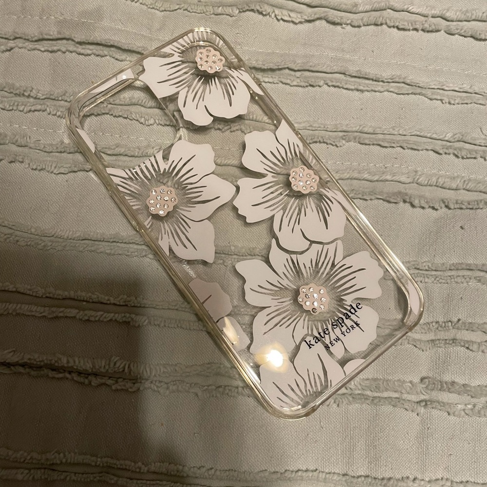 Kate spade phone case iPhone 12 clear white with flowers